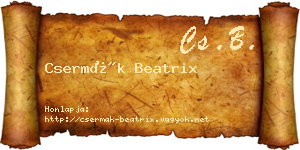 Csermák Beatrix névjegykártya
