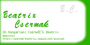 beatrix csermak business card